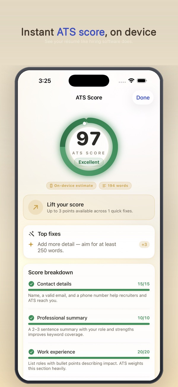CV Desk screenshot
