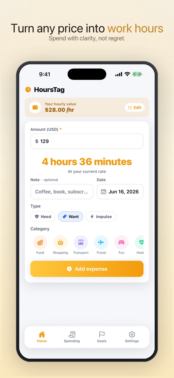 HoursTag screenshot