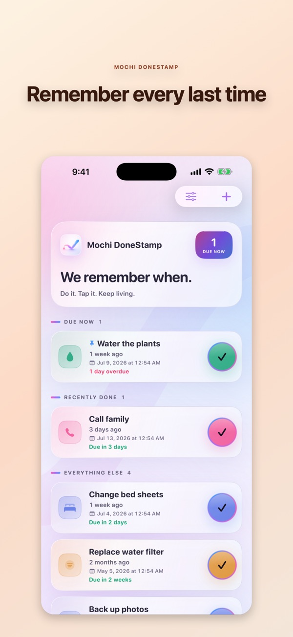 Mochi DoneStamp：上次何時 screenshot