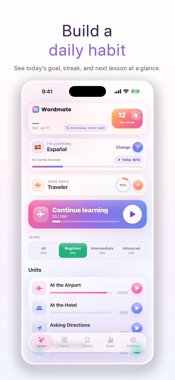 Wordmate：44言語の単語学習 screenshot